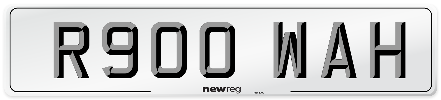 R900 WAH Number Plate from New Reg